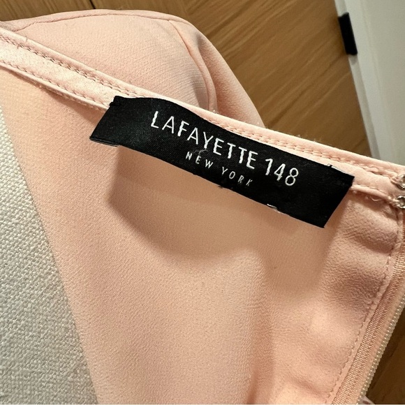 Lafayette 148 | Emery Ruffle Cuff Shift Dress | Soft Pink |Size Small - Picture 8 of 13